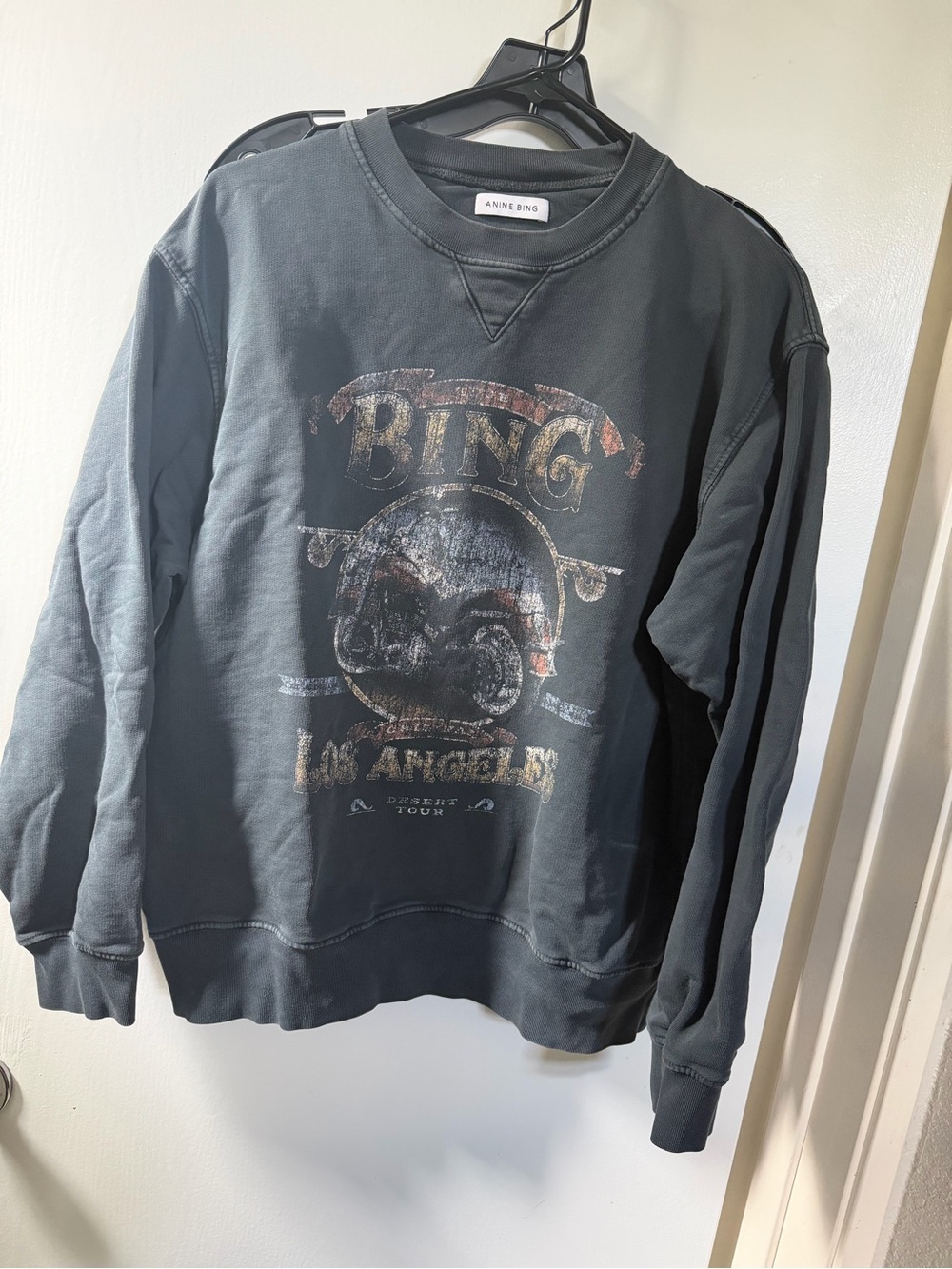 Anine Bing Black Los Angeles Graphic Crewneck Sweatshirt